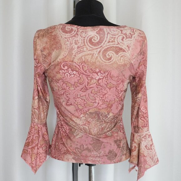 Vintage Y2K Paisley Fairy Top Sz M - Picture 2 of 6